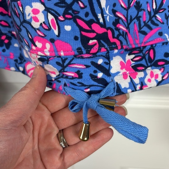 Lilly Pulitzer Emmaline cropped pullover Boca blue Birds Eye view sz xl - Picture 6 of 9